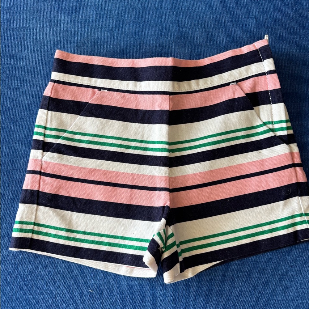Janie and Jack Pink and Green Striped Shorts